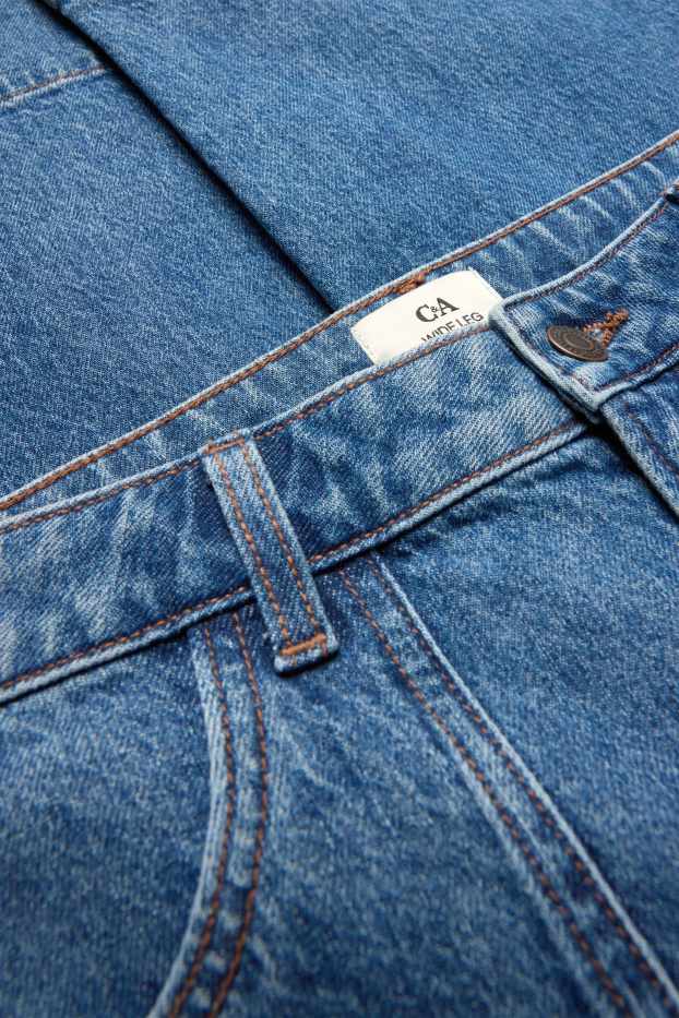 Femei - Wide leg jeans - talie joasă - denim-albastru