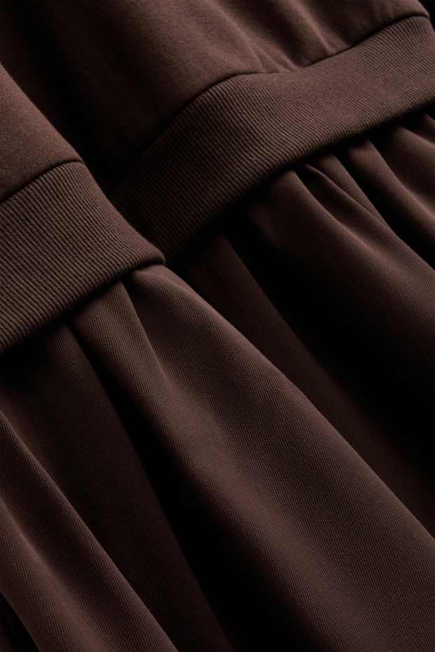 Damen - Sweatkleid - Straight Fit - 2-in-1-Look - dunkelbraun