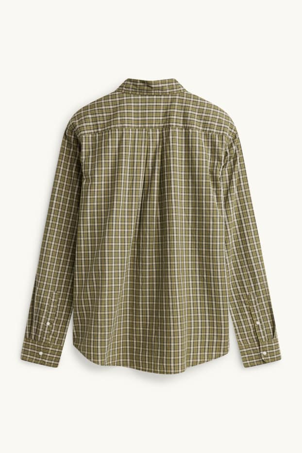 Men - Shirt - regular fit - button-down collar - check - green / cremewhite