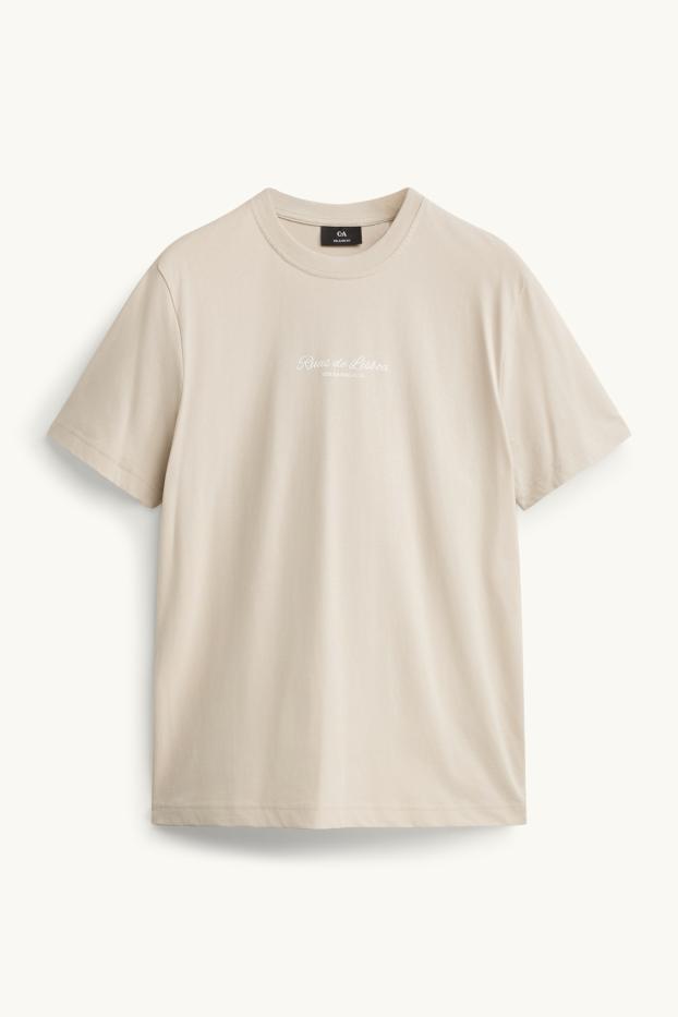 Heren - T-shirt - zandkleurig