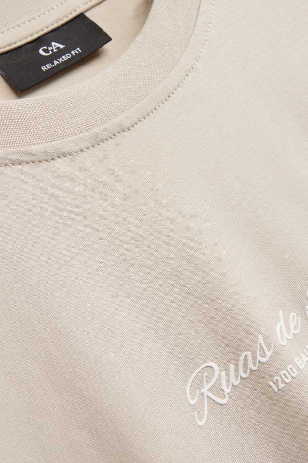 Heren - T-shirt - zandkleurig