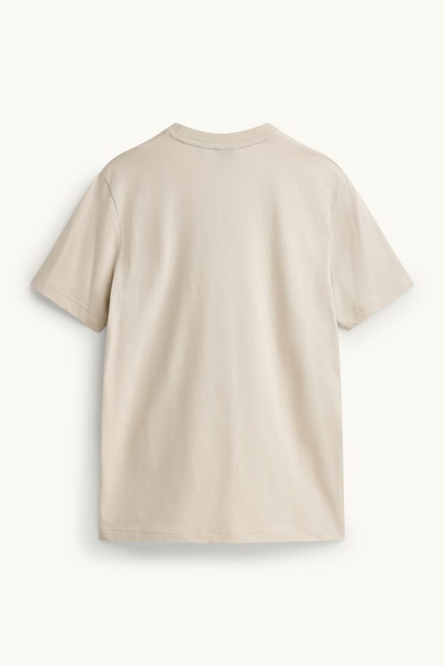 Heren - T-shirt - zandkleurig