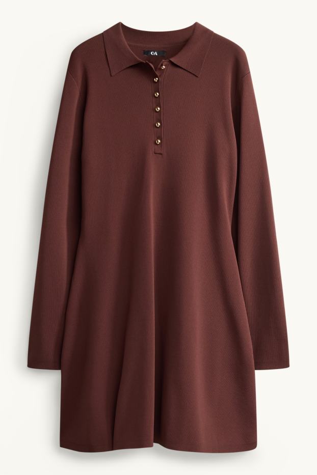 Dona - Vestit ajustat de mescla de viscosa - marró vermellós