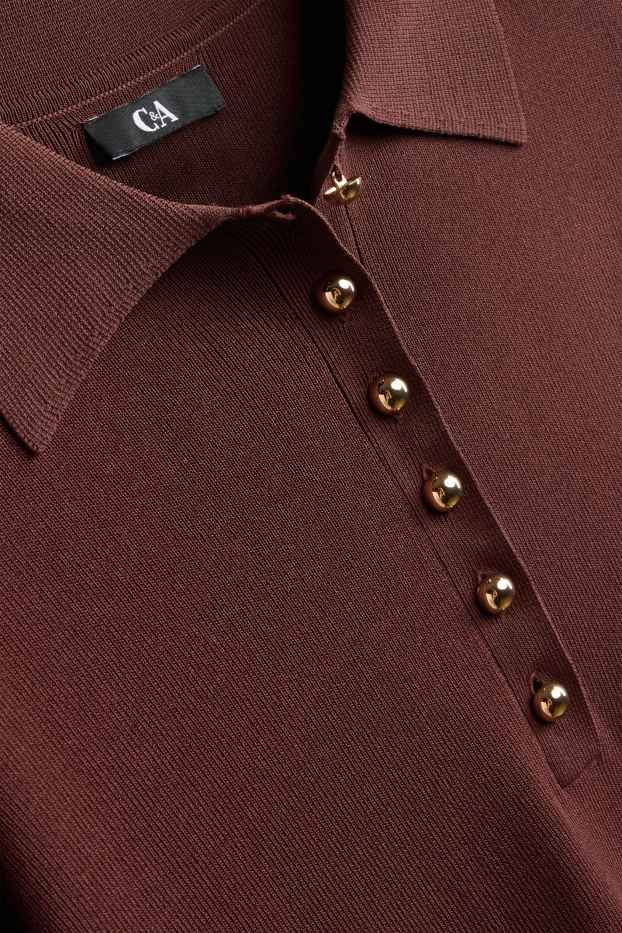 Dona - Vestit ajustat de mescla de viscosa - marró vermellós