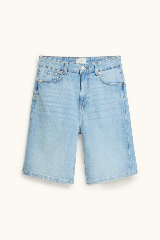 Dames - Jorts - high waist - jeanslichtblauw