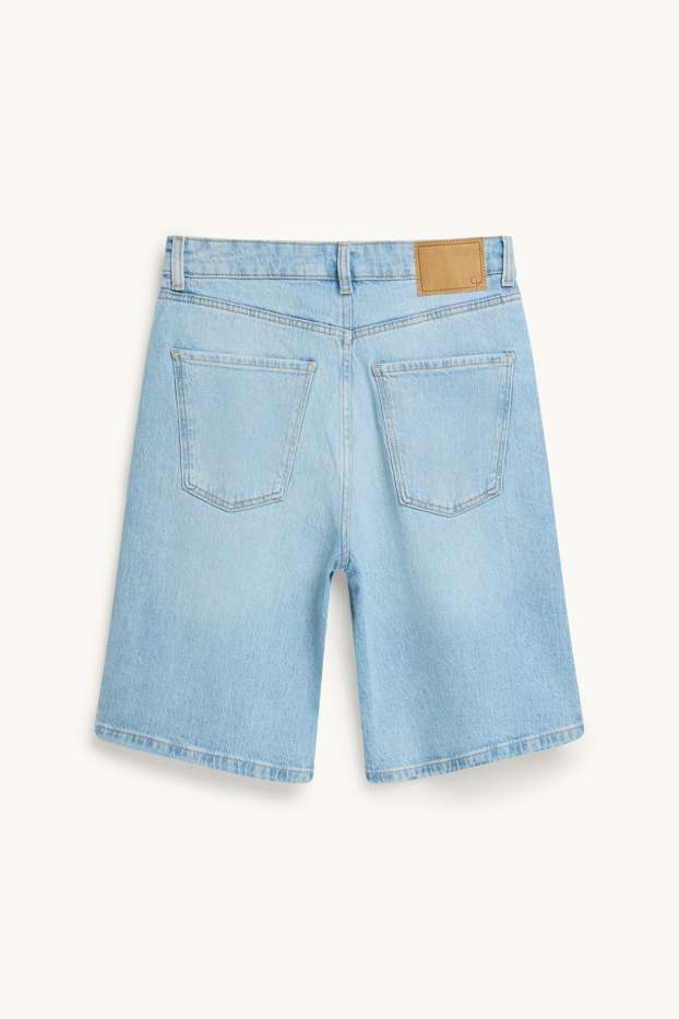 Dames - Jorts - high waist - jeanslichtblauw