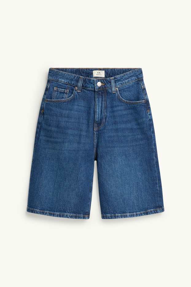 Dames - Jorts - high waist - jeansblauw