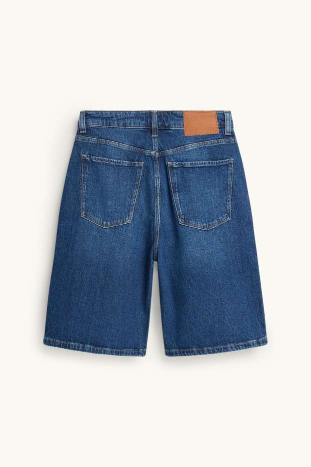 Dames - Jorts - high waist - jeansblauw