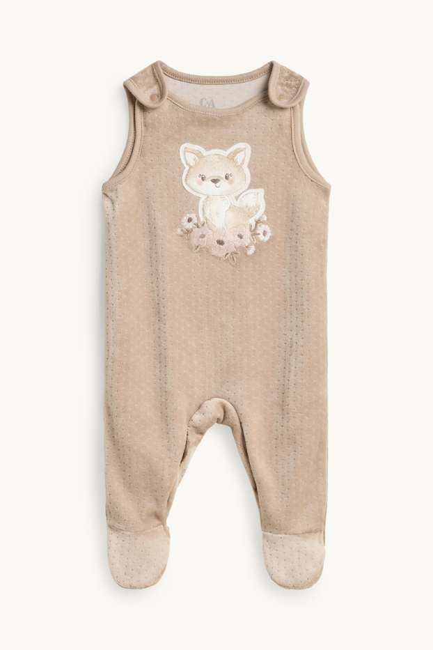 Baby: meisjes - Vos - boxpakje - 2-delig - wit / beige