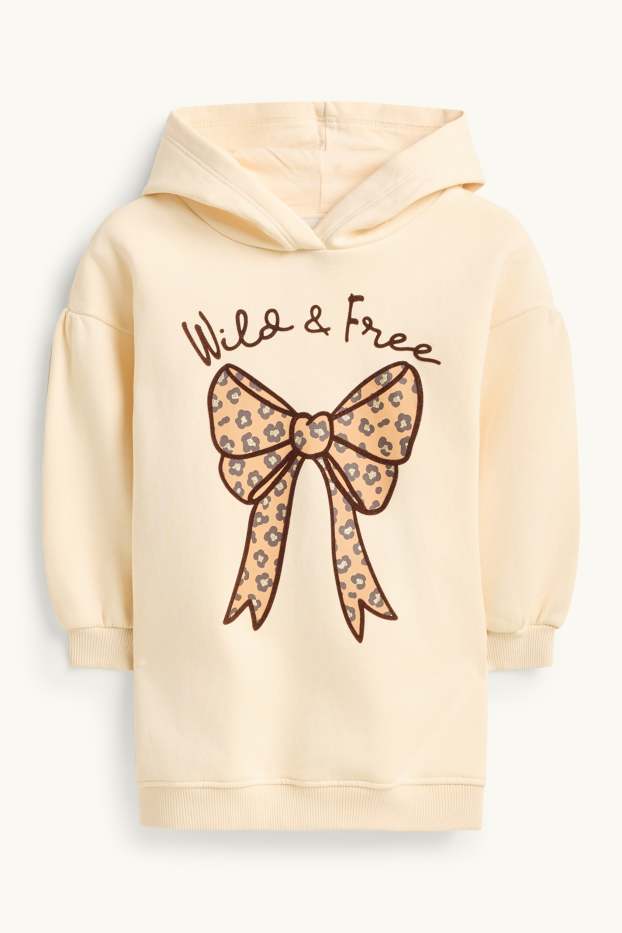 Kinder Mädchen - Schleife - Set - Hoodie und Flared Leggings - 2 teilig - cremeweiss