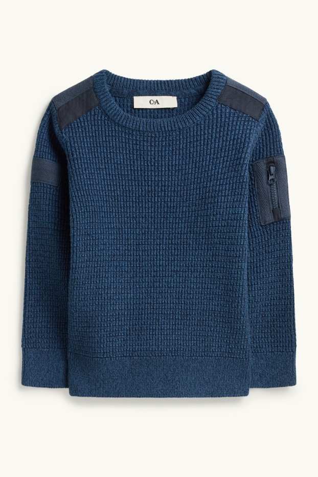 Children Boys - Jumper - textured - blue