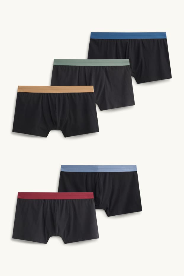 Uomo - Confezione da 5 - boxer aderenti - blu / nero