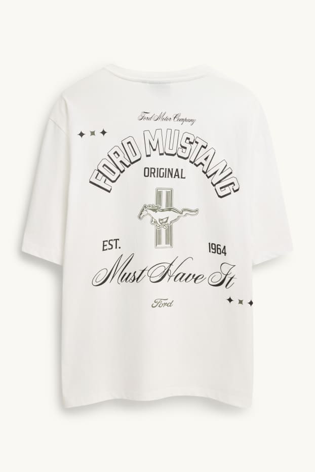 Men - T-shirt - oversized - Ford Mustang - white