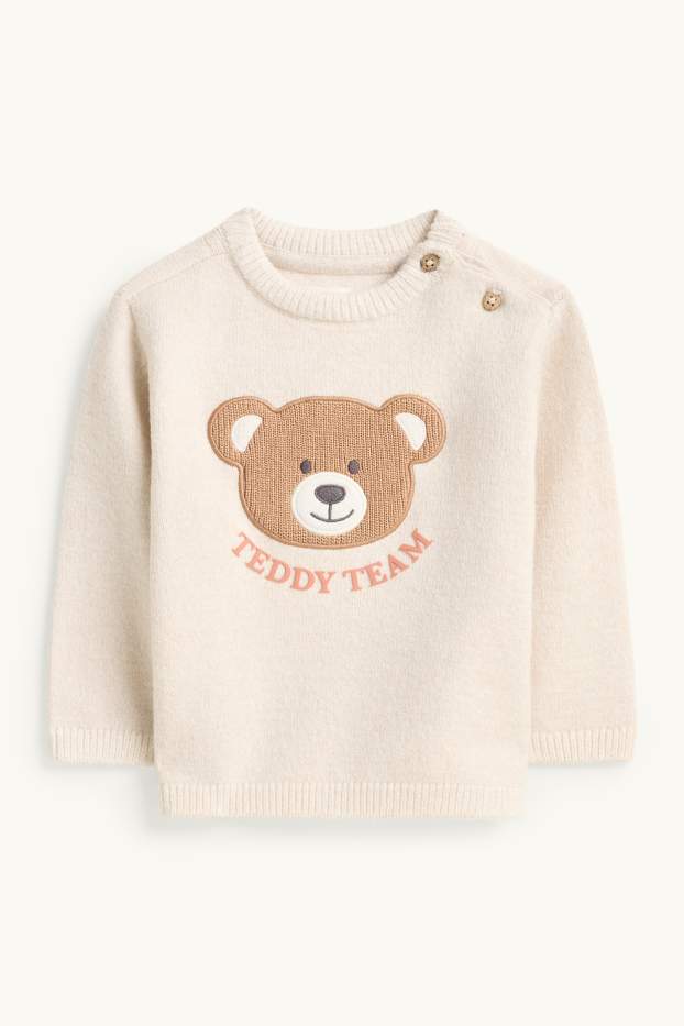 Bébés garçons - Ourson - pull bébé - marron / blanc crème