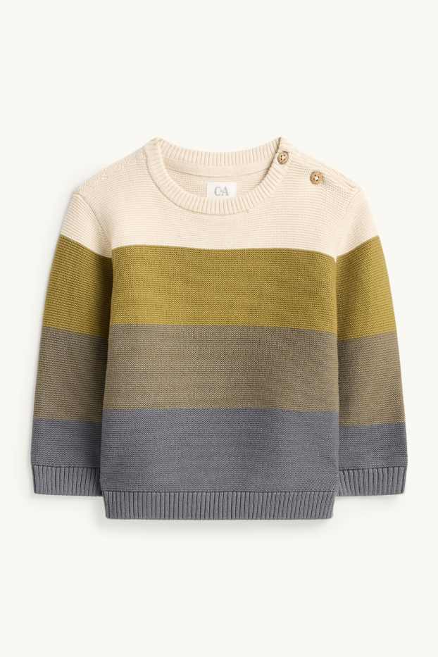 Bébés garçons - Pull bébé - à rayures - beige / vert