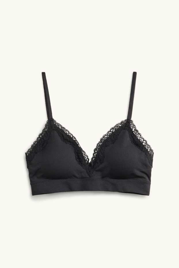 Dames - Bustier - gewatteerd - seamless - zwart