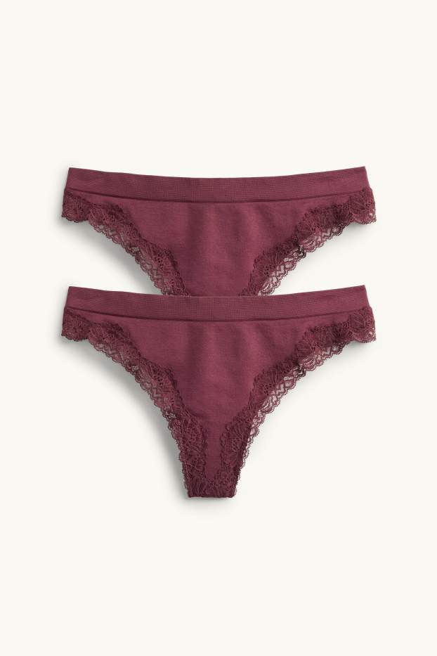 Women - Thong - bordeaux