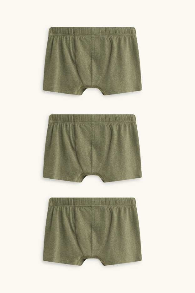 Herren - Multipack 3er - Boxershorts - Jersey - grün-melange