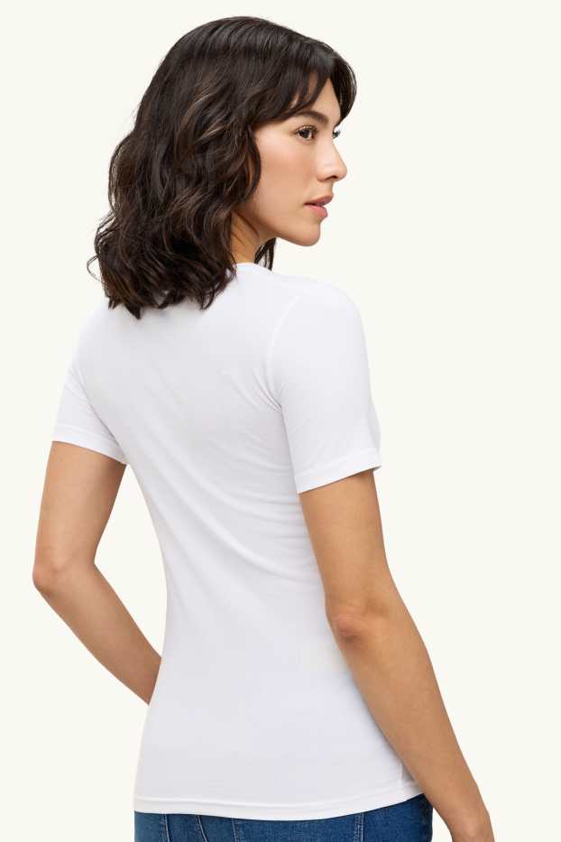 Femei - Tricou - slim fit - alb