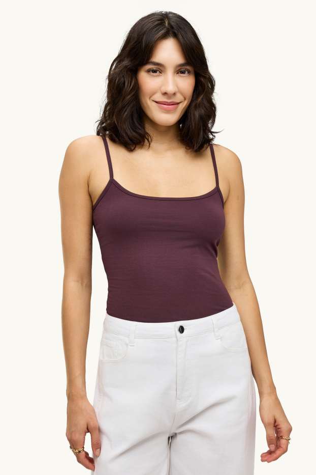 Dames - Set van 2 - top - zwart / beige