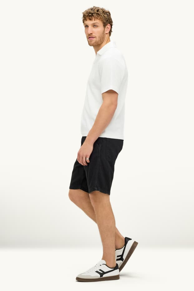 Uomo - Bermuda di jeans - relaxed fit - nero