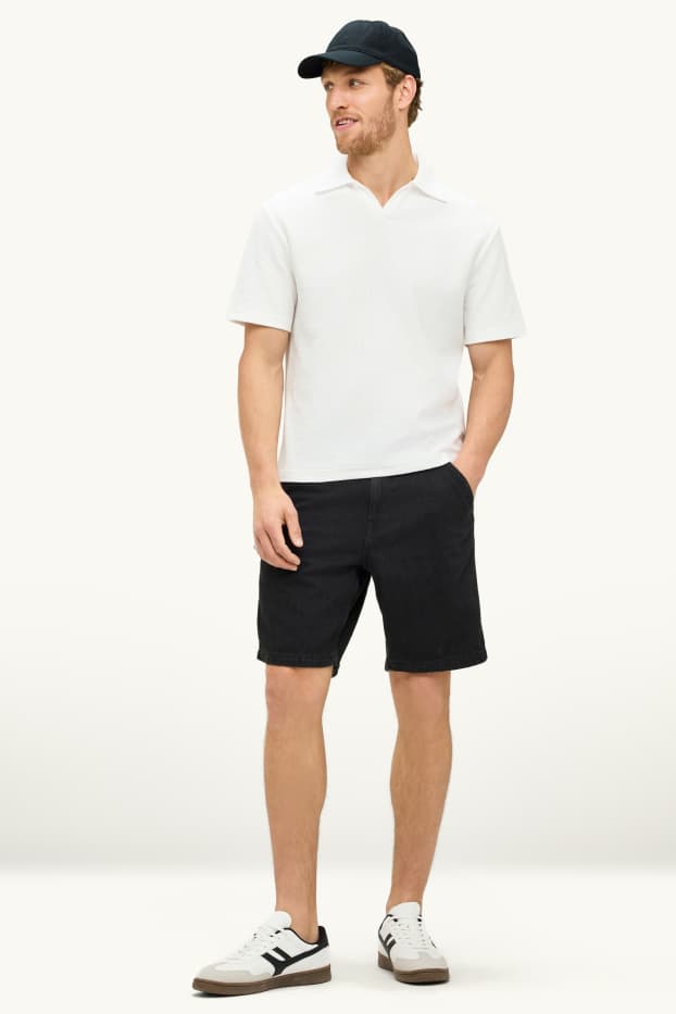 Uomo - Bermuda di jeans - relaxed fit - nero