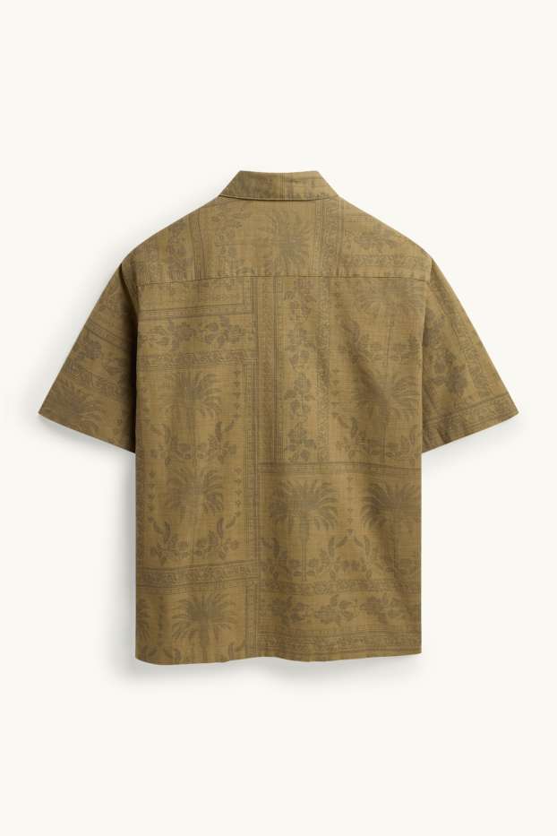Uomo - Camicia - relaxed fit - revers - fantasia - crema