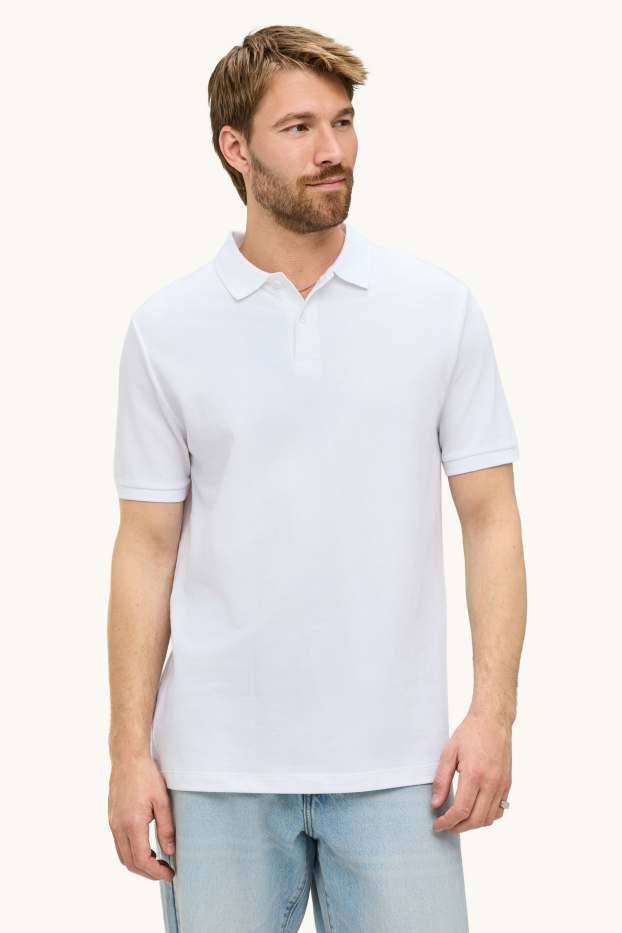 Heren - Poloshirt - regular fit - wit