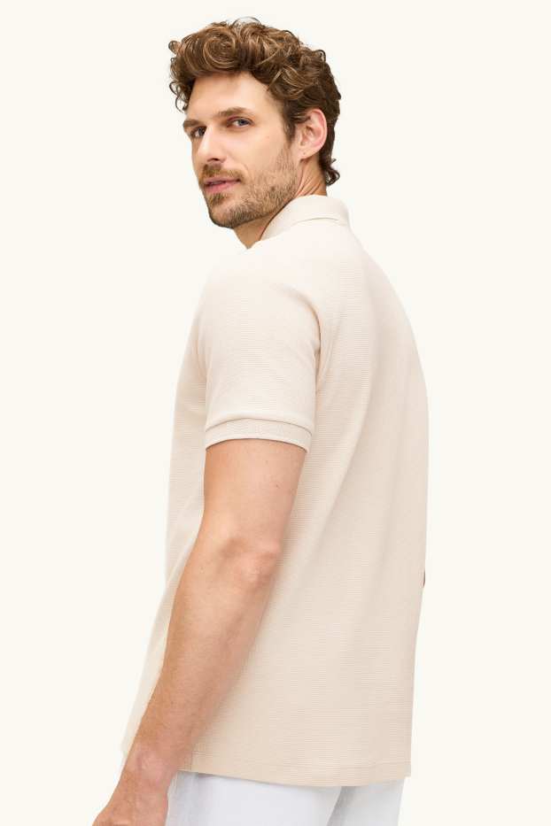 Hommes - Polo - regular fit - finition texturée - gris clair