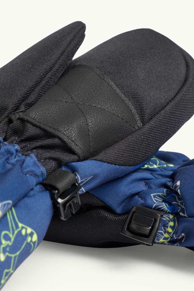 Enfants garçons - Dinosaure - moufles - imperméable - à motif - bleu / noir