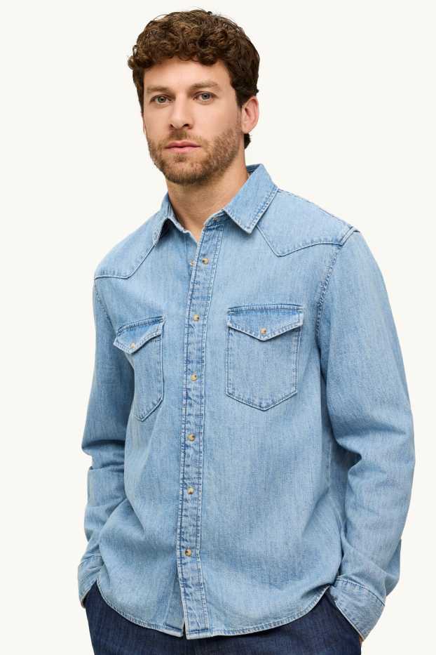 Herren - Jeanshemd - Regular Fit - Kent - jeansblau