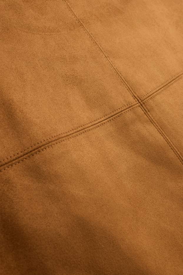 Damen - Rock - Velourslederimitat - hellbraun