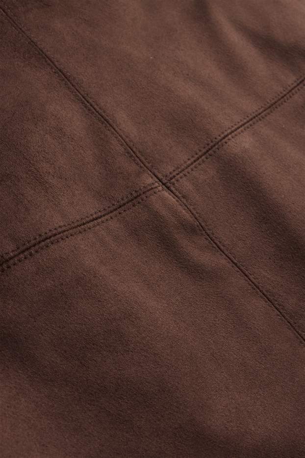 Damen - Rock - Velourslederimitat - braun