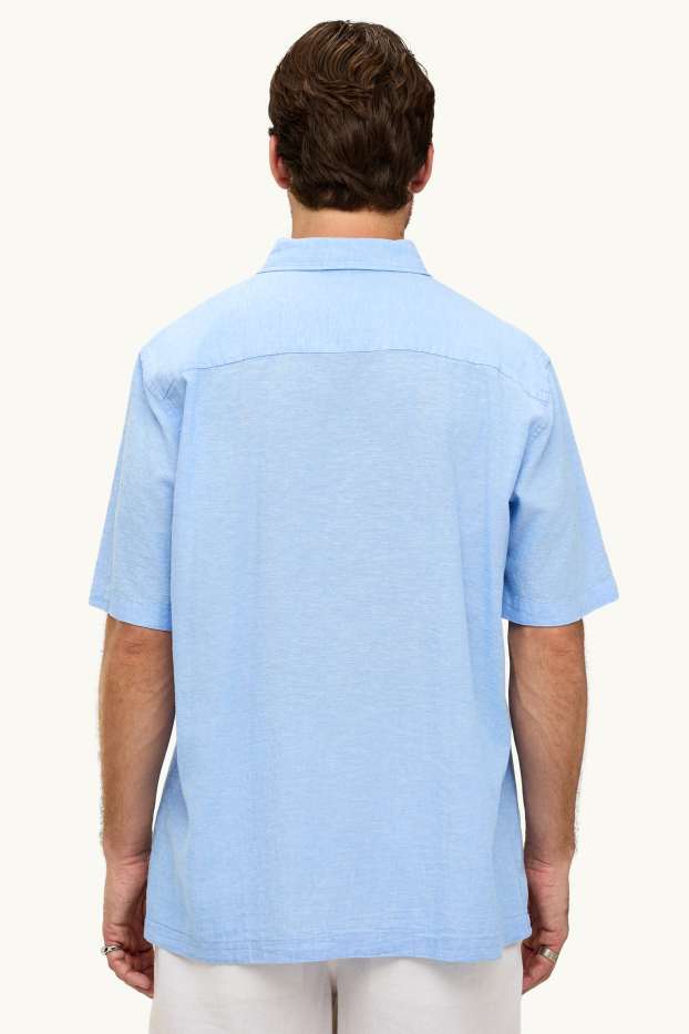 Unisex - Hemd - Regular Fit - Kent - Leinen-Mix - hellblau