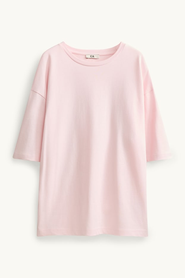 Damen - T-Shirt - Oversized - zartrosa