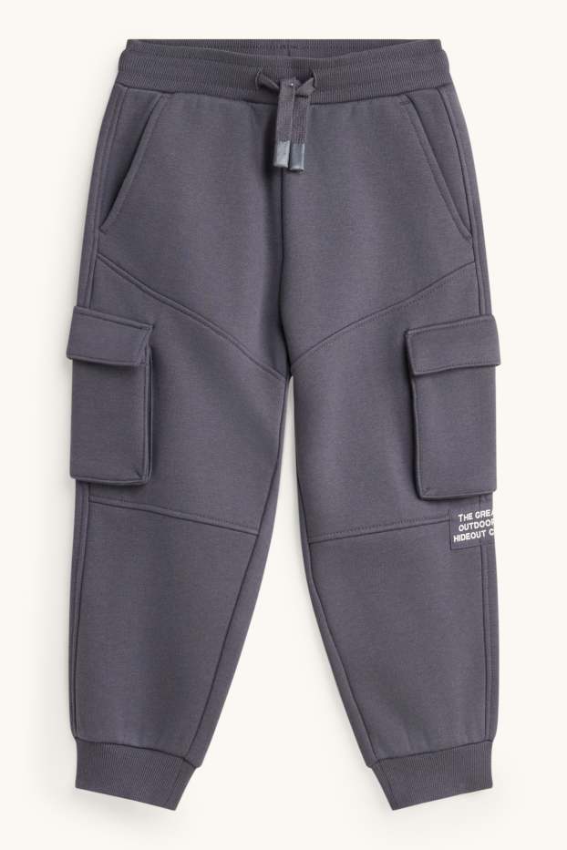 Enfants garçons - Pantalon de jogging cargo - gris foncé