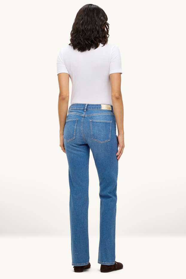 Damen - Straight Jeans - Mid Waist - Shaping-Jeans - LYCRA® - jeansblau