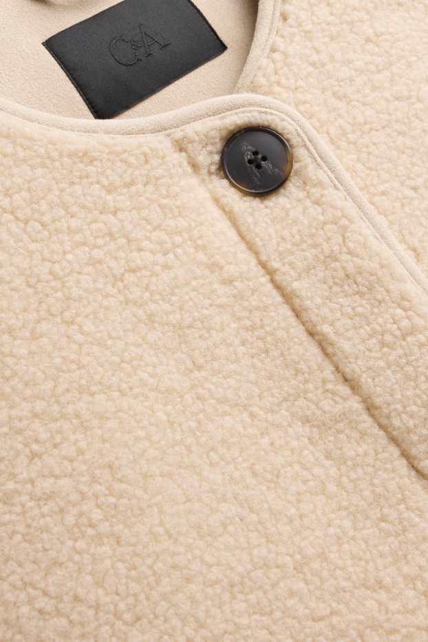 Donna - Gilet effetto peluche - crema