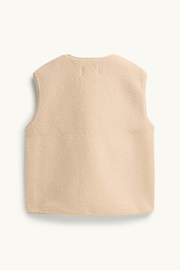 Donna - Gilet effetto peluche - crema
