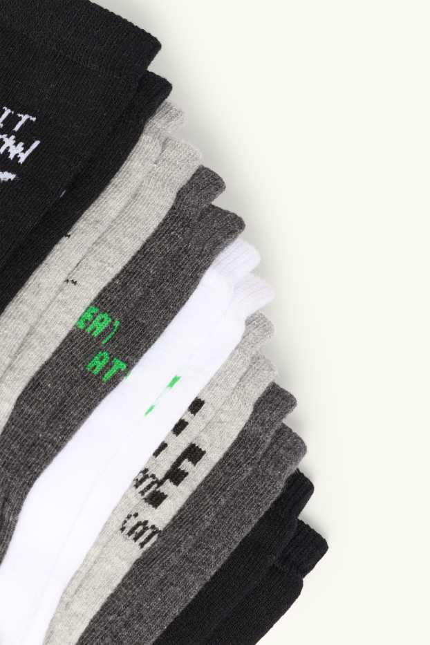 Kinder Jungen - Multipack 7er - Skate - Socken mit Motiv - grau / schwarz