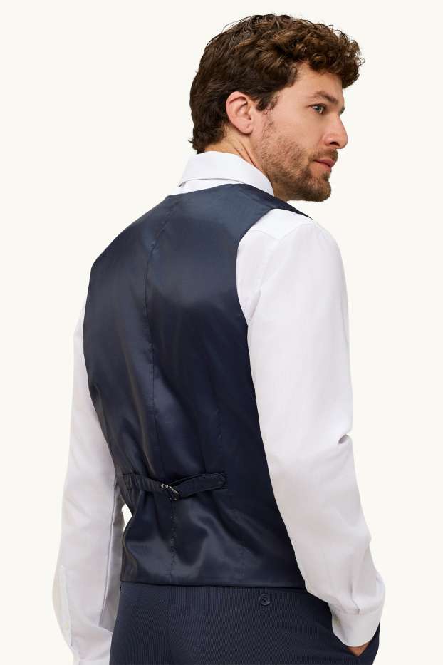 Men - Waistcoat - regular fit - Flex - wool blend - dark blue