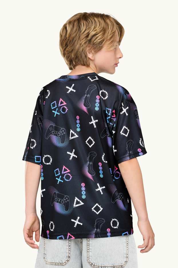 Kinder Buben - PlayStation - Kurzarmshirt - schwarz