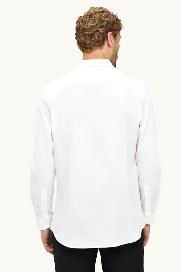 Bărbați - Cămașă office - slim fit - guler Kent - ușor de călcat - structurată - alb