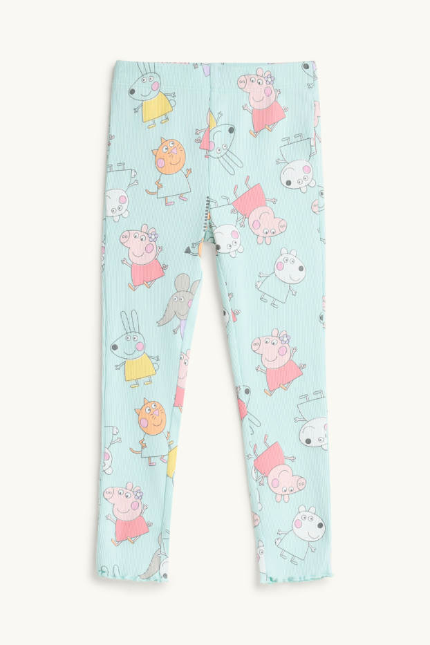 Kinder Mädchen - Peppa Wutz - Pyjama - 2 teilig - gerippt - hellblau