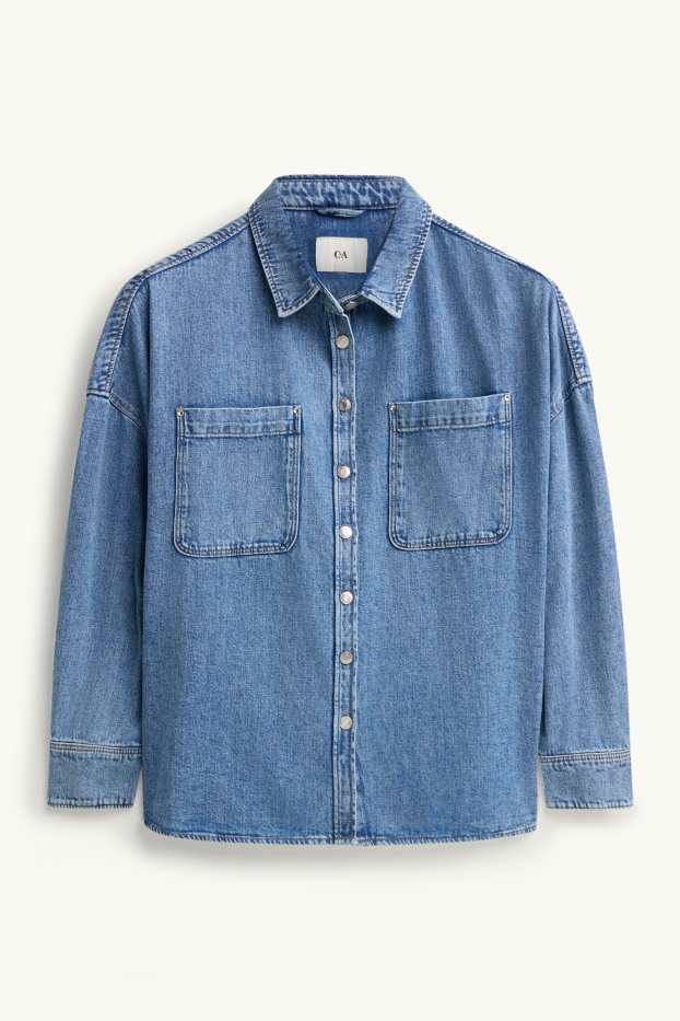 Women - Denim shirt blouse - blue denim