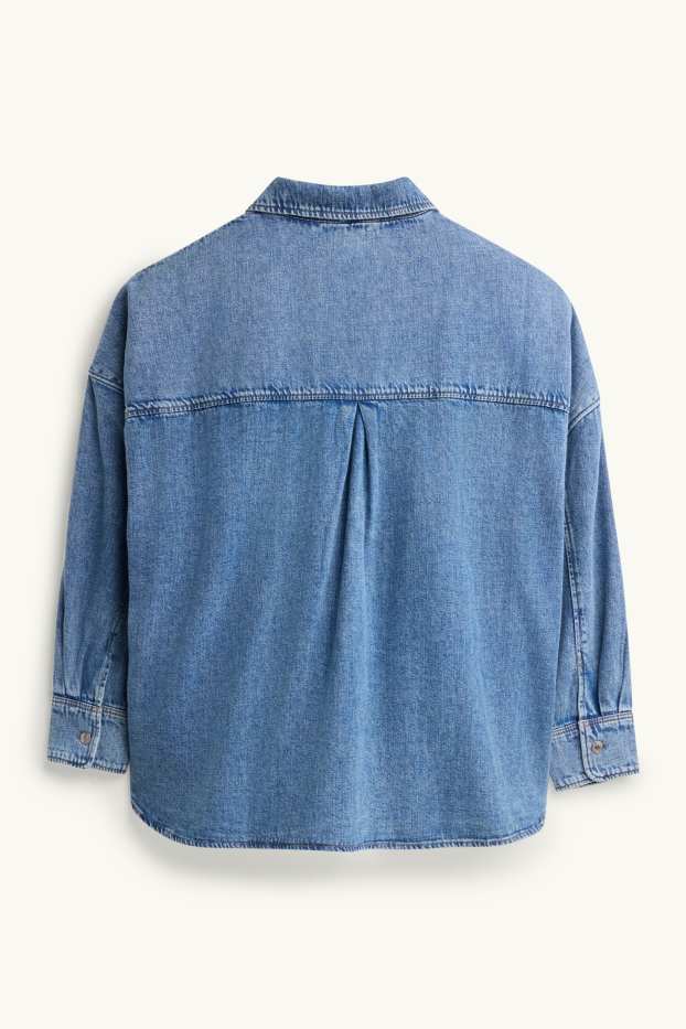Women - Denim shirt blouse - blue denim