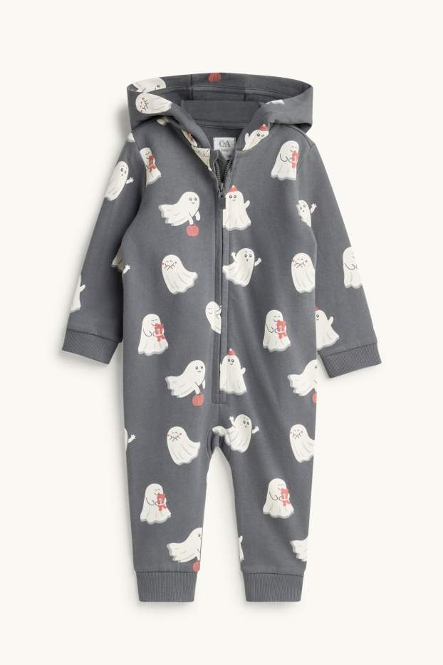 Bébés garçons - Halloween - fantôme - combinaison bébé - gris
