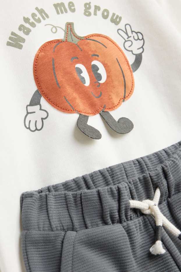 Baby Boys - Pumpkin - baby outfit - 2 piece - white / gray