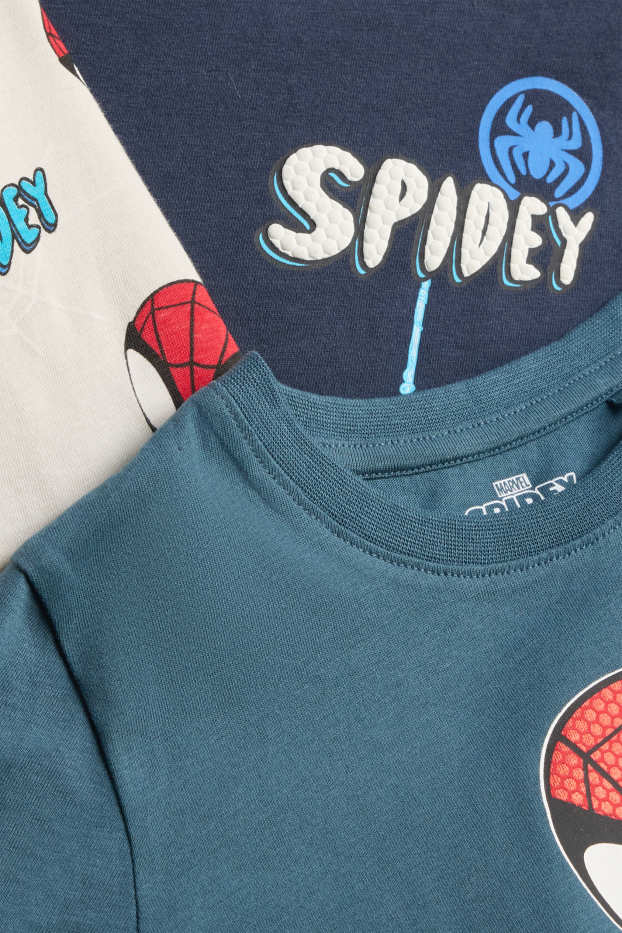 Enfants garçons - Lot de 3 - Spider-Man - haut à manches longues - bleu foncé / blanc crème