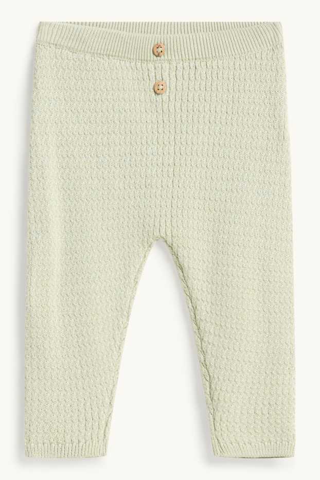 Baby Buben - Erstlingsoutfit - 2 teilig - Zopfmuster - hellgrün